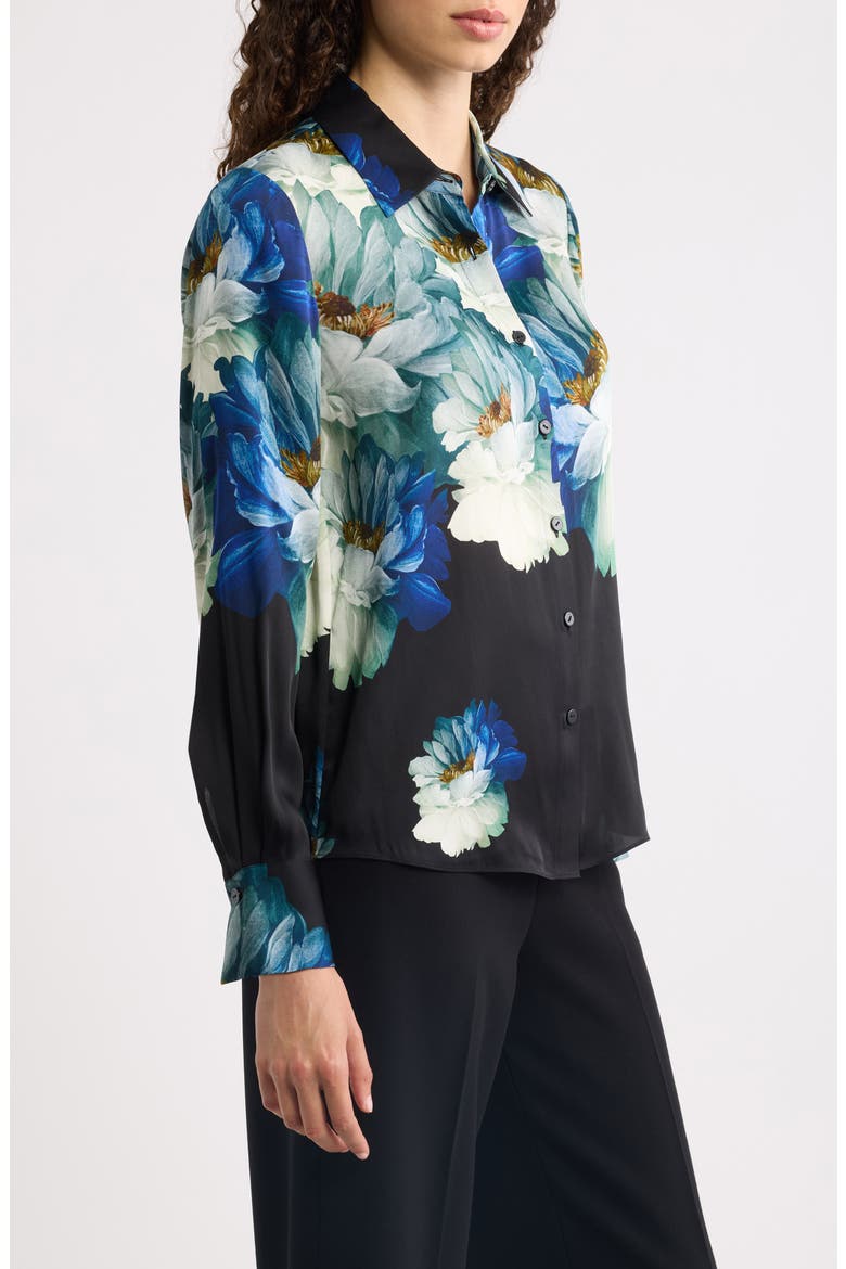 The Madeline Print Silk Blend Shirt, Alternate, color, TWILIGHT FLORAL