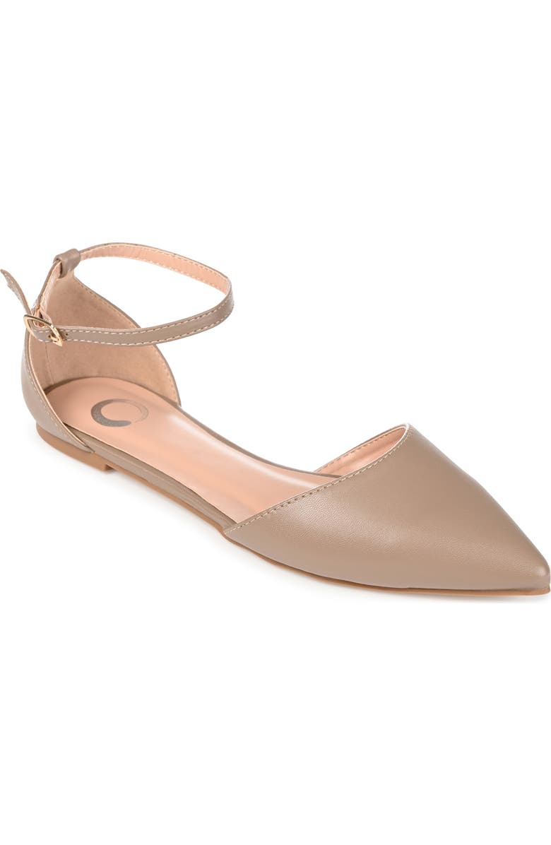 Journee Collection JOURNEE Reba Ankle Strap Flat, Main, color, Taupe