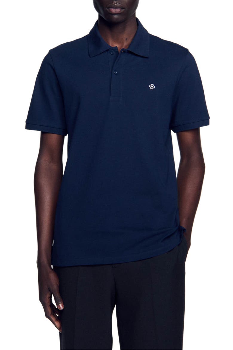 Polo shirt with Square Cross patch, Main, color, Navy blue
