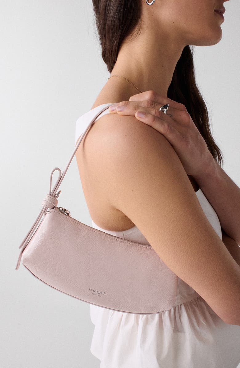 Kate Spade New York loop crinkle patent leather pochette shoulder bag, Alternate, color, Morning Beach