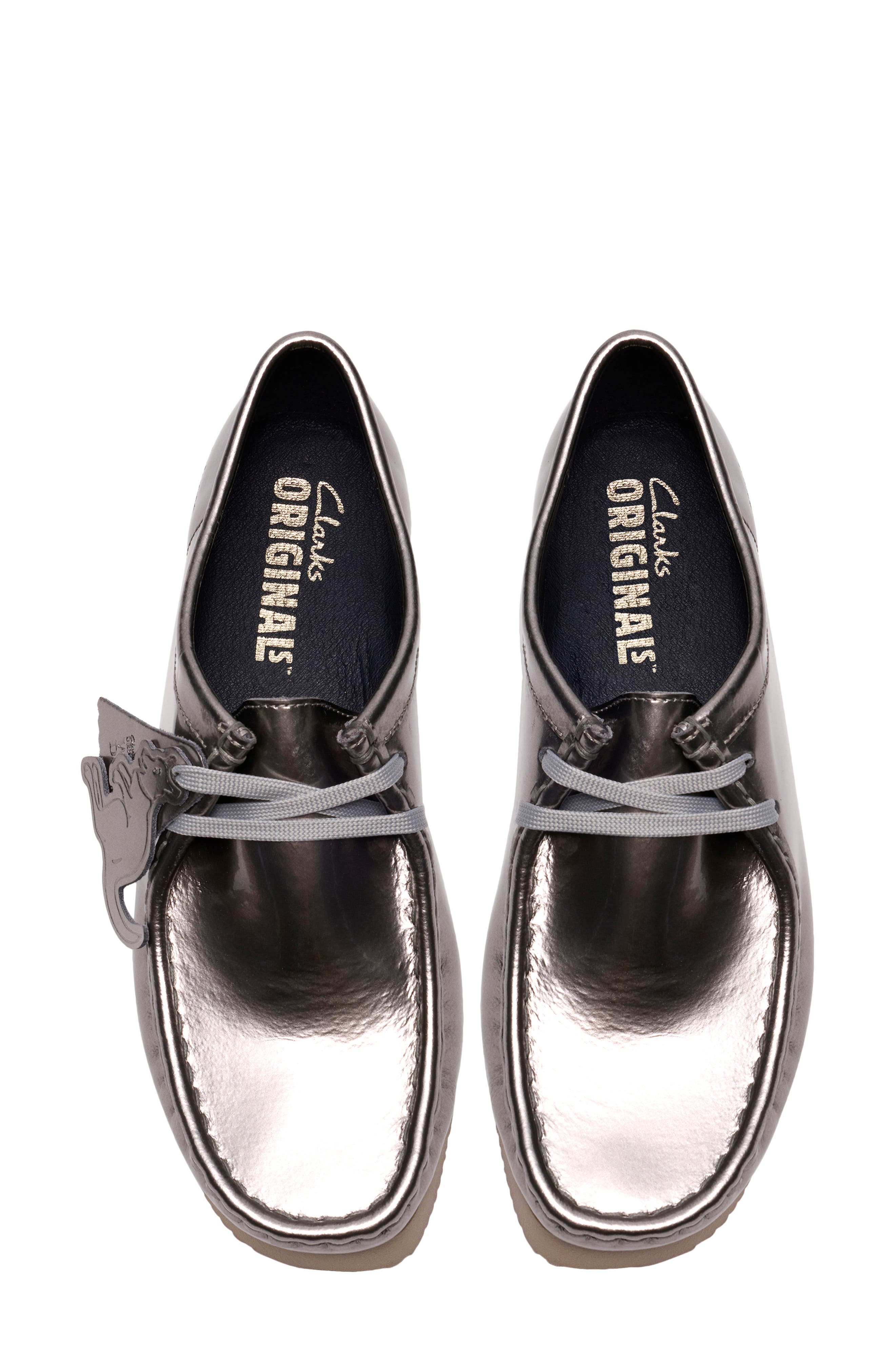 Clarks<sup>®</sup> Originals Wallabee Chukka Shoe, Alternate, color, Silver Patent