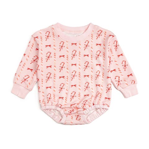 Candy Cane Lane Christmas Long Sleeve Romper (Baby)