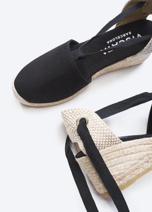 Viscata Escala Canvas Espadrille Wedges In Black