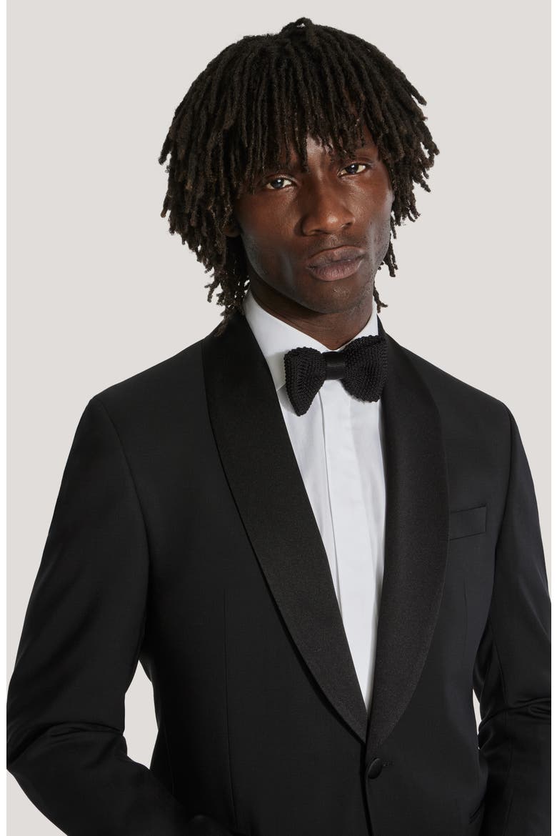 Ethan Shawl Collar Black Wool Tuxedo, Alternate, color, BLACK