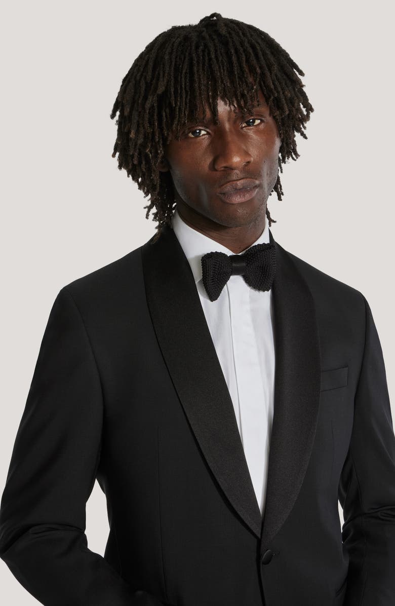 Jack Victor Ethan Shawl Collar Black Wool Tuxedo, Alternate, color, Black