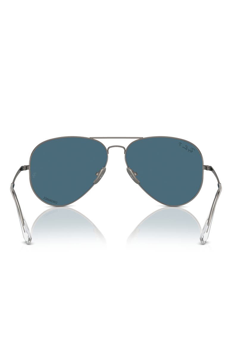 Ray-Ban 58mm Polarized Oversize Pilot Sunglasses, Alternate, color, Polar Blue