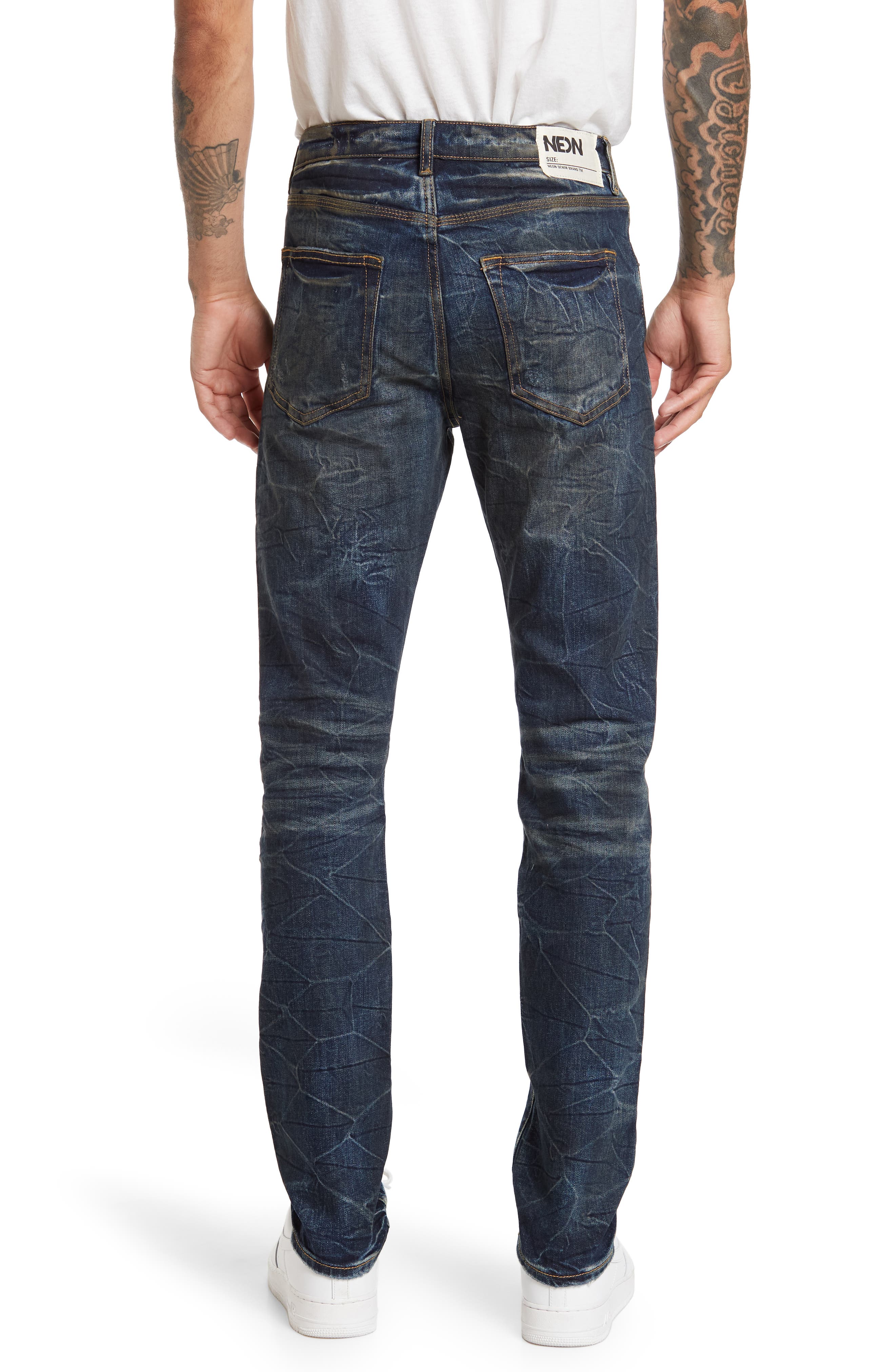 NEON DENIM BRAND Sid Rip & Repair Slim Leg Jeans (Men) | Nordstromrack