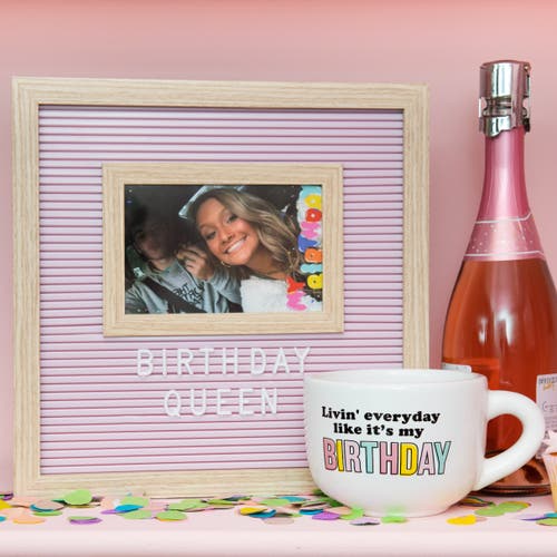 Totalee Gift Like It's My Birthday Cappuccino Mug Ceramic White 24 oz In White