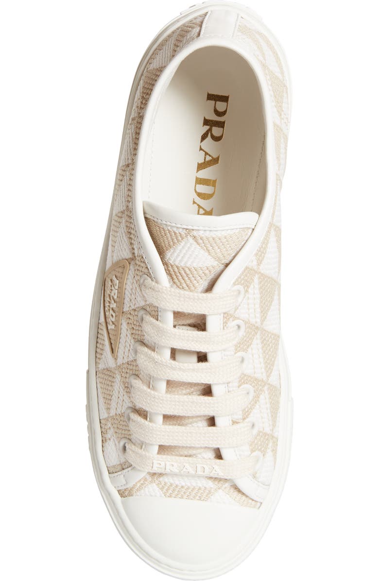 Prada Triangle Jacquard Low Top Sneaker, Alternate, color,
