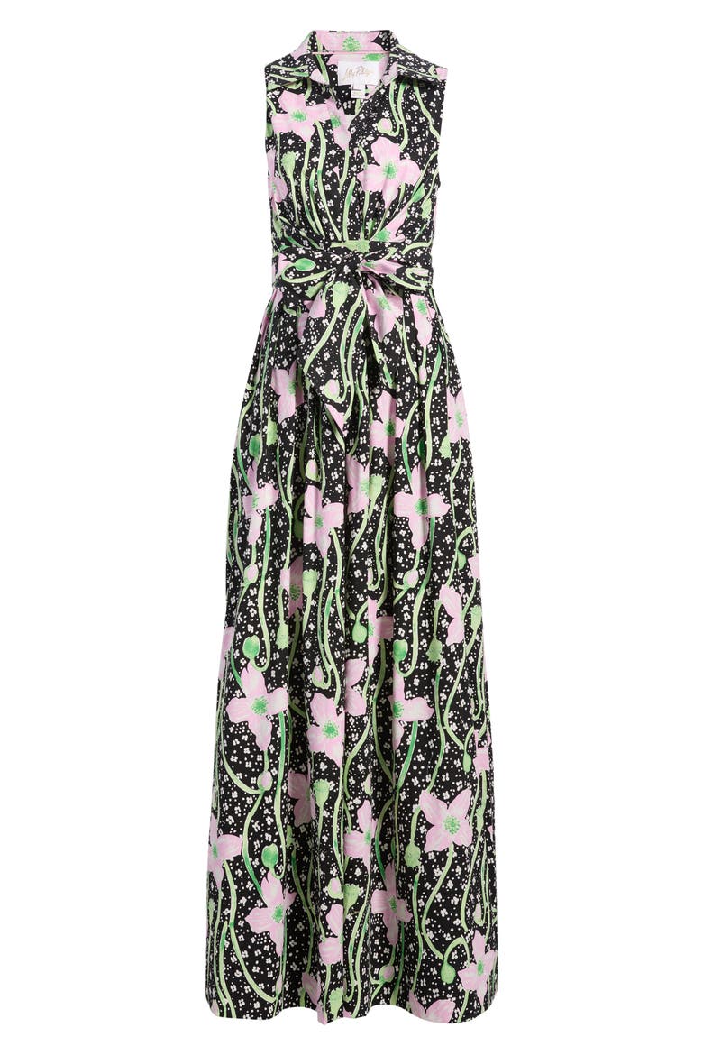 Marria Floral Print Sleeveless Dress, Alternate, color, ONYX BLUSHING BLOOMS