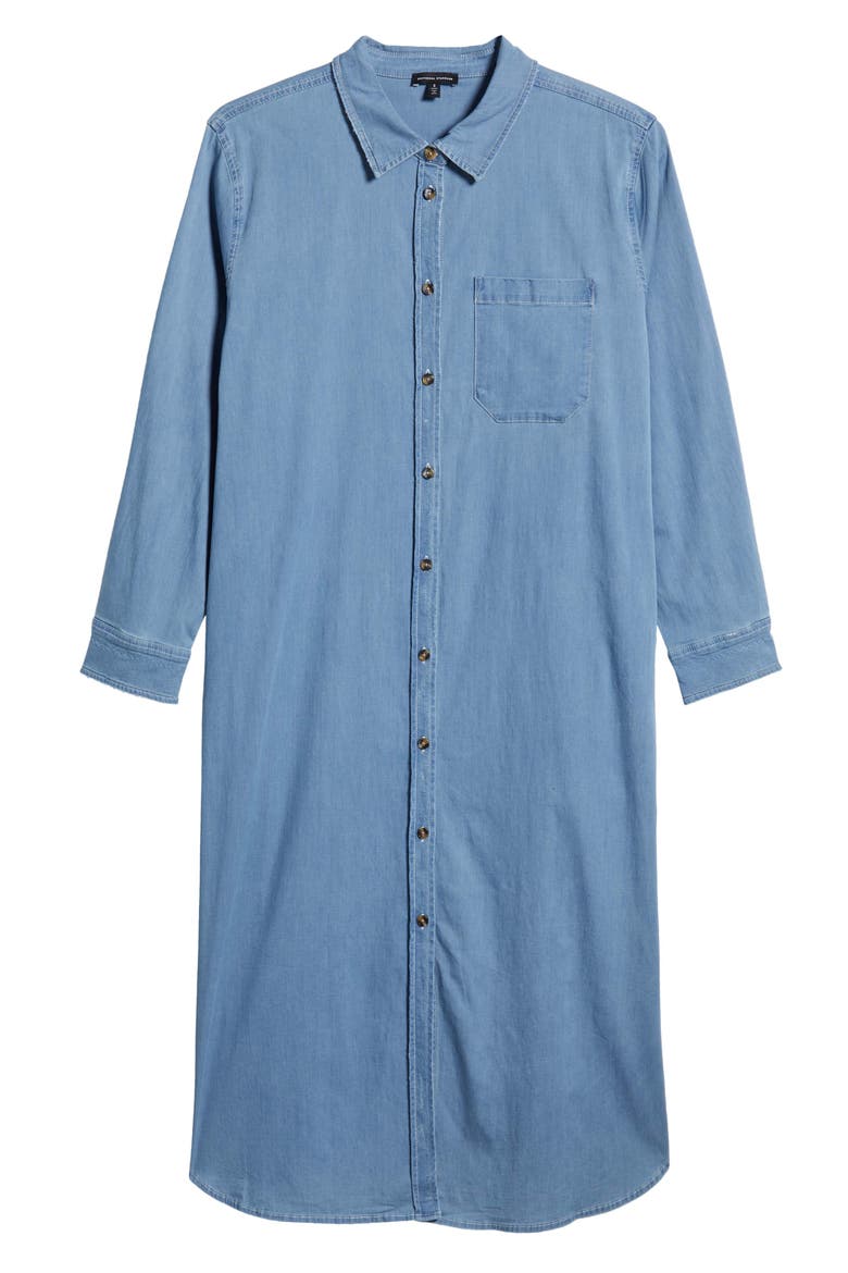 Odeon Long Sleeve Chambray Shirtdress, Alternate, color, COVE BLUE