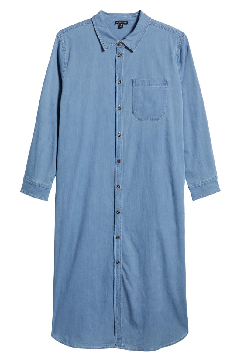 Universal Standard Odeon Long Sleeve Chambray Shirtdress, Alternate, color, Cove Blue