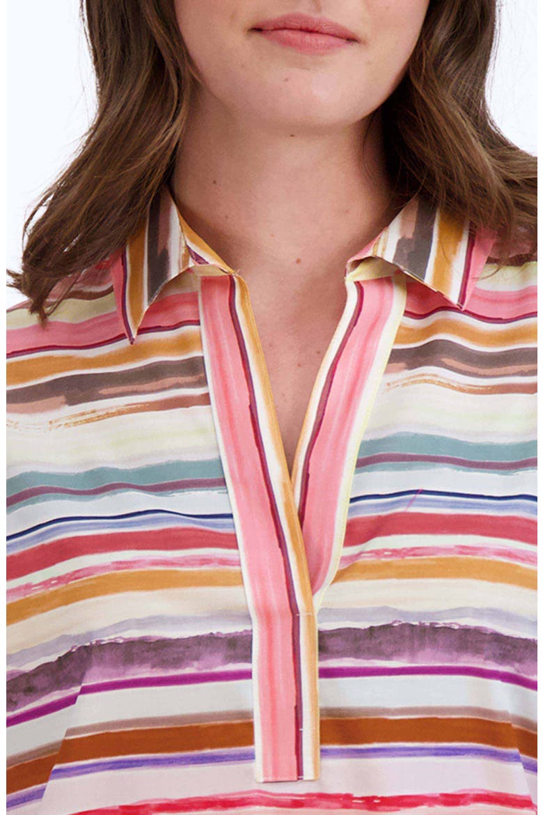 Sophia Watercolor Stripe Cotton Popover Tunic, Alternate, color, MULTI STRIPE
