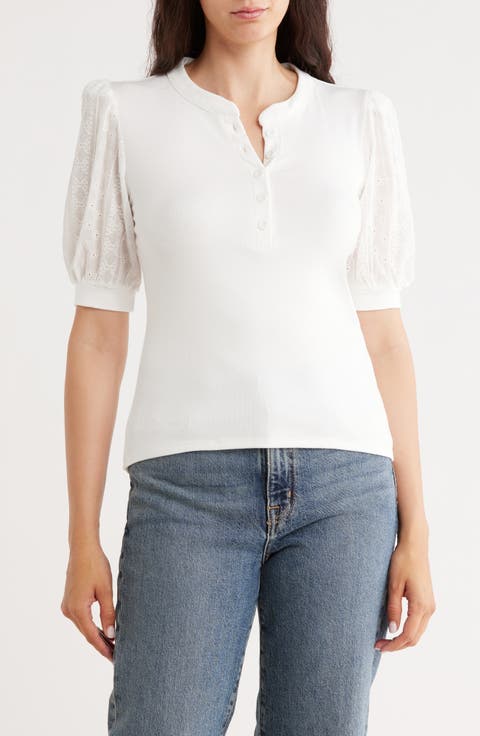 Eyelet Sleeve Top