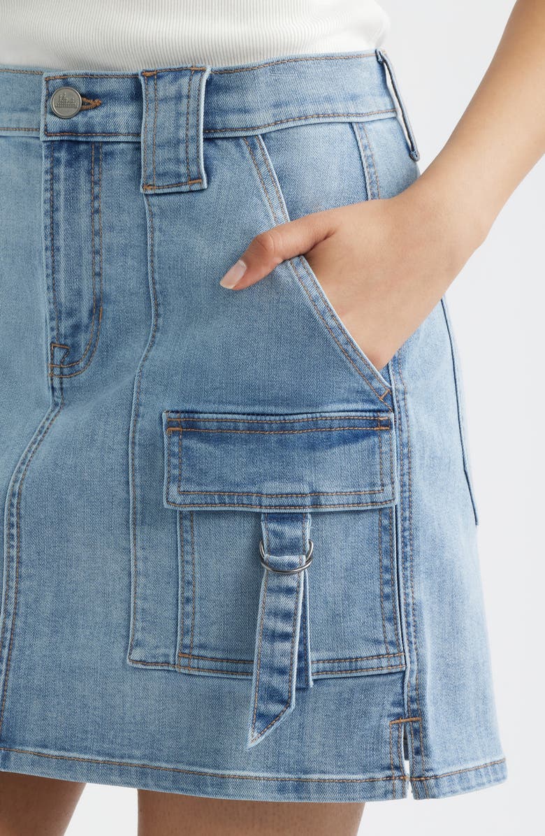 CITY BLUES Cargo Denim Miniskirt, Alternate, color, 