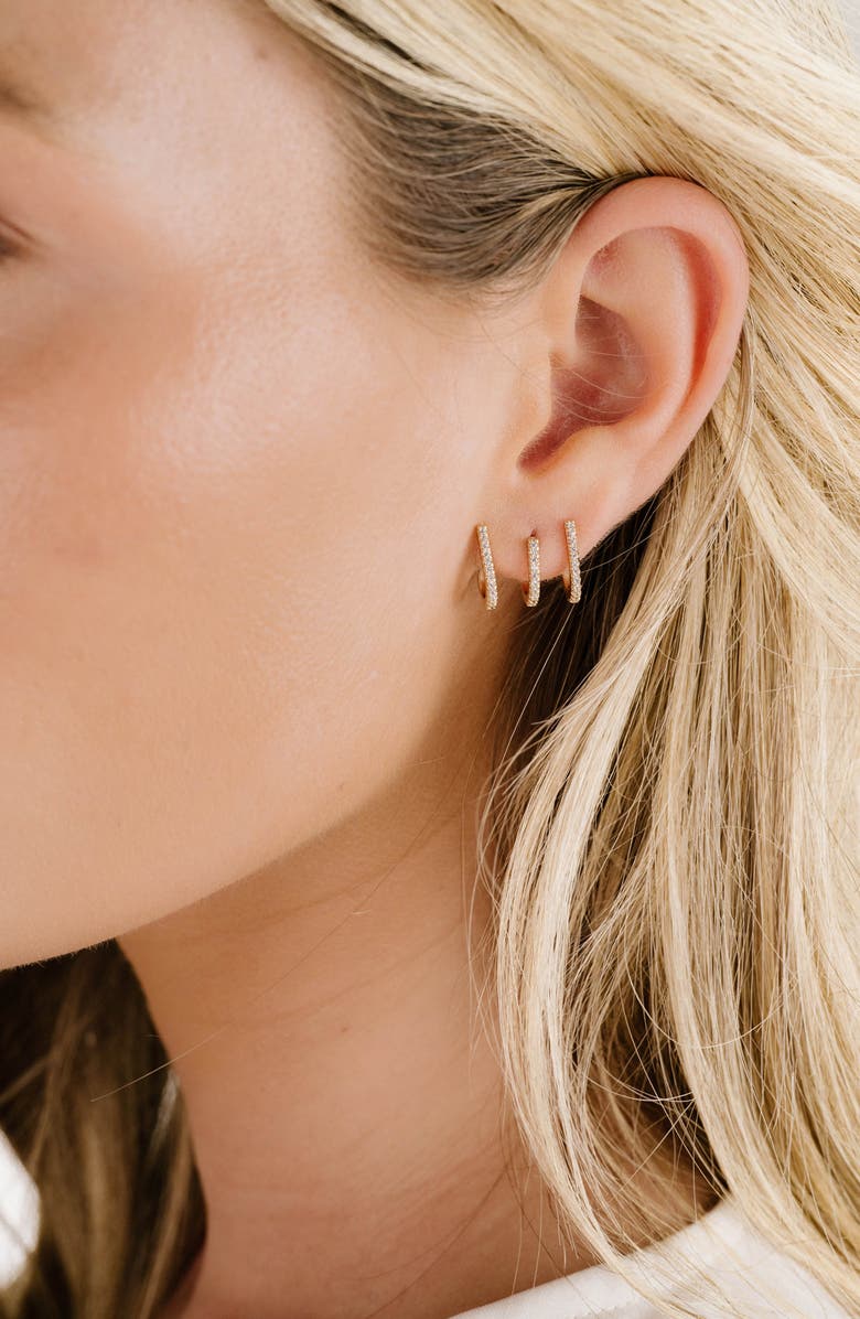 Ettika Crystal Ear Wrap Stud Earrings, Alternate, color, Gold