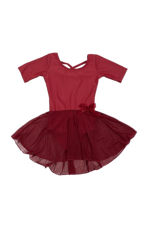Girls Short Sleeve Skirted Leotard