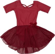 Leveret Girls Short Sleeve Skirted Leotard