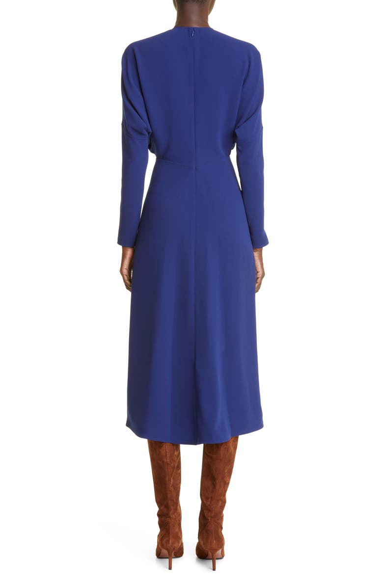 Victoria Beckham Dolman Long Sleeve Cady Crepe Midi Dress, Alternate, color, 