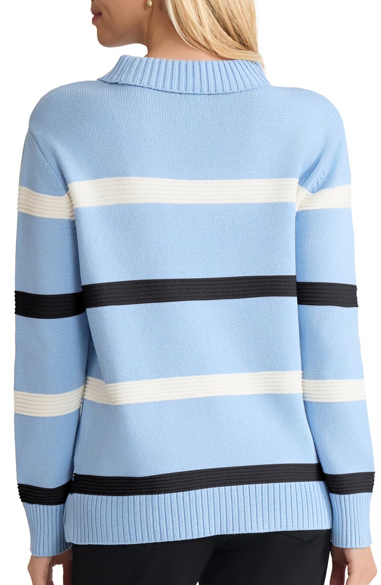 Jones New York Stripe Crewneck Sweater, Alternate, color, Chintz Blue Multi