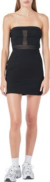 Grey Lab Illusion Inset Strapless Minidress