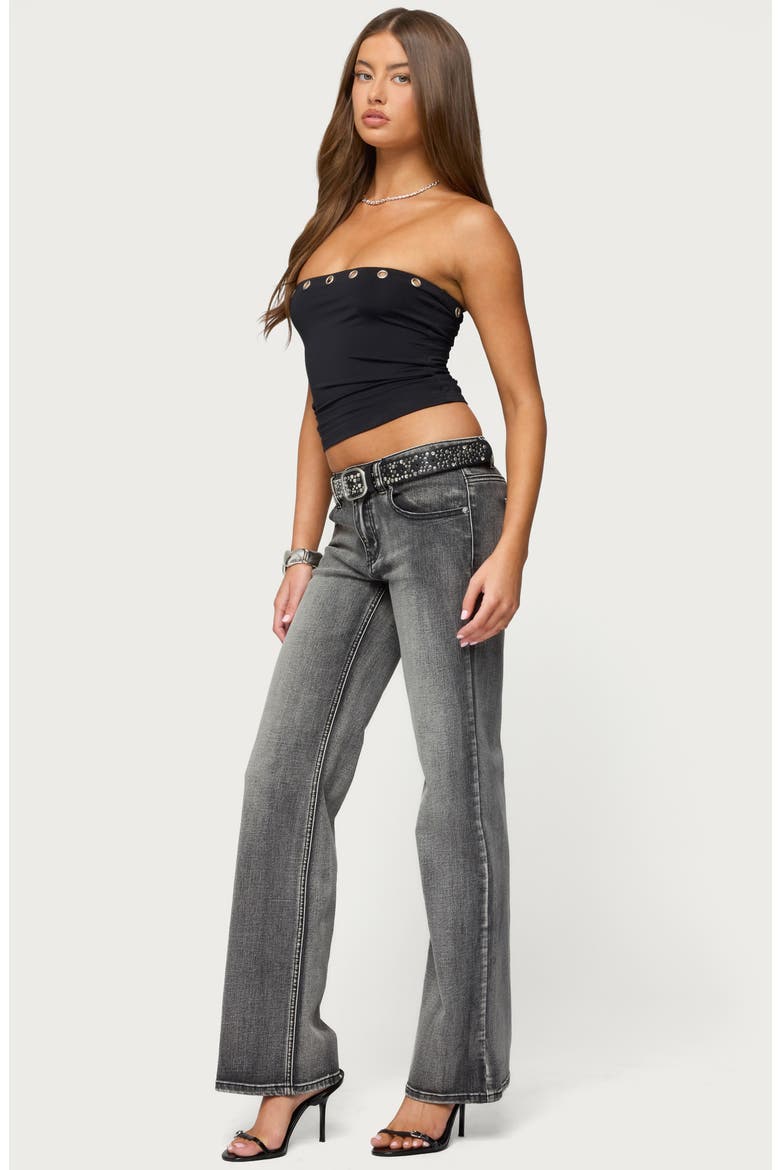 Dahna Grommet Tube Crop Top, Alternate, color, BLACK