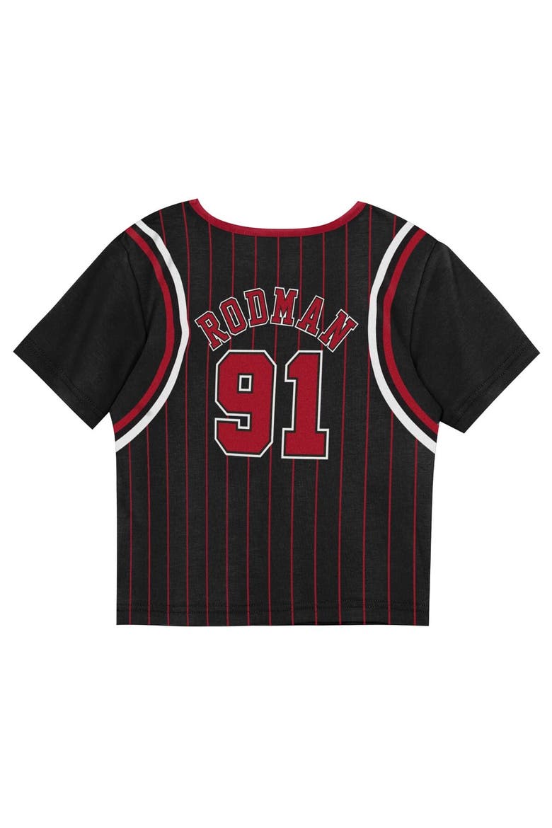 Toddler Mitchell & Ness Dennis Rodman Black Chicago Bulls 2-Piece Play by Place T-Shirt & Shorts Set, Alternate, color, Black