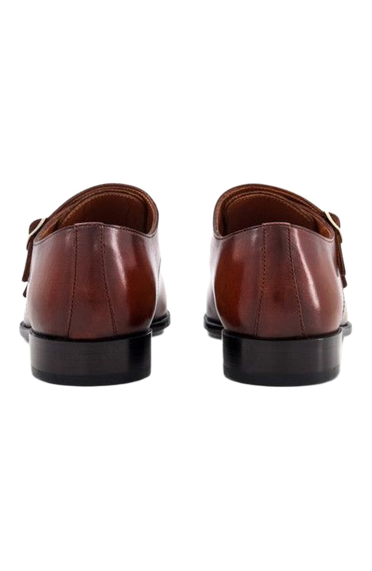 Bexley Double Monk, Alternate, color, Vintage Amber Tan Leather