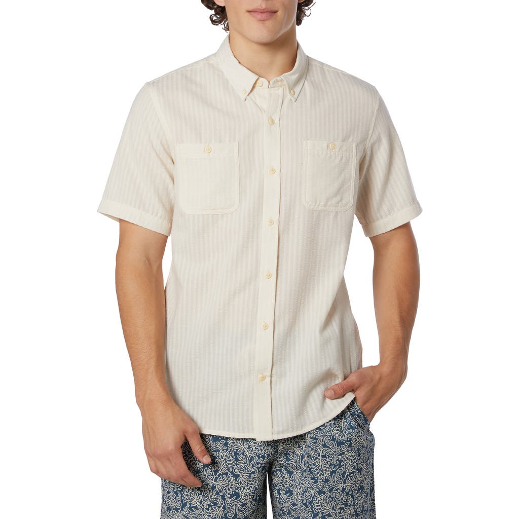 Ezekiel Harbor Short Sleeve Button-down Shirt In Bone