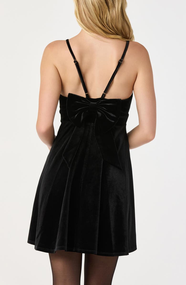 ASTR the Label Velvet Skater Dress, Alternate, color, Black