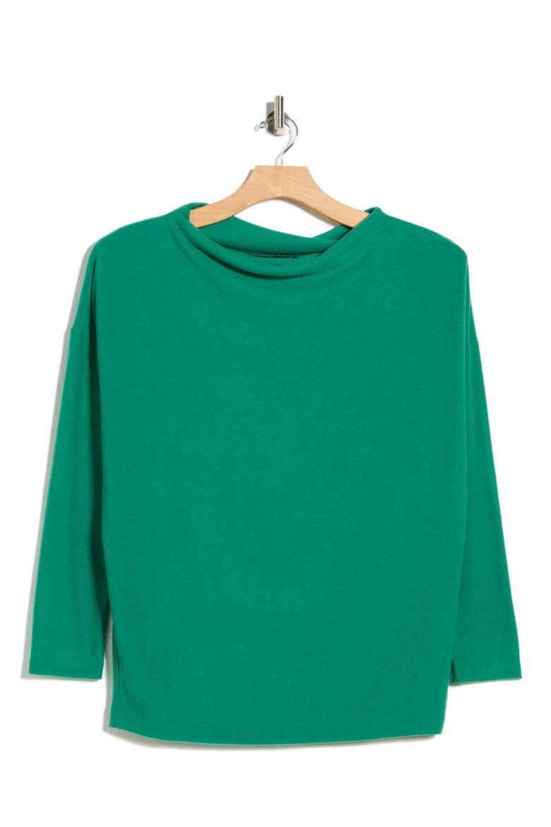 Brushed Knit Long Sleeve Top, Alternate, color, GREEN