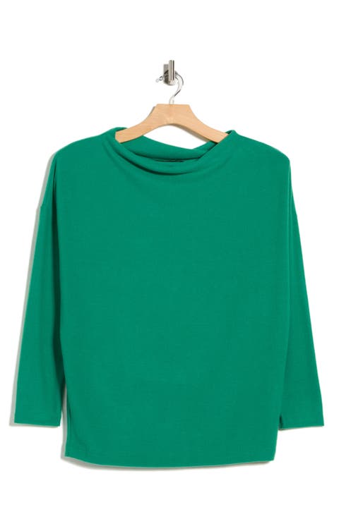 Brushed Knit Long Sleeve Top (Plus)