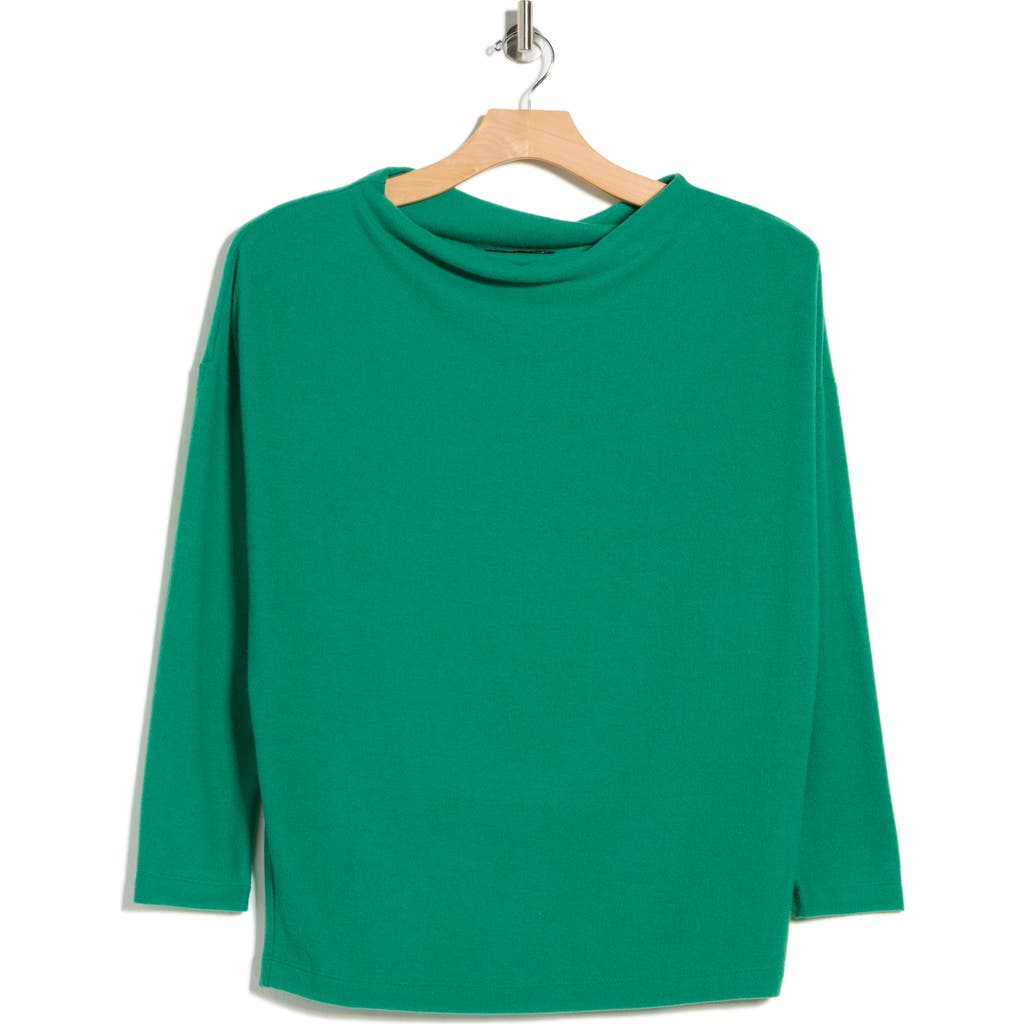 Renee C Brushed Knit Long Sleeve Top In Green
