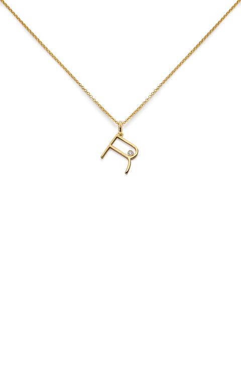 Alphabet Lab Grown Diamond Solitaire Initial Pendant Necklace (Online Trunk Show)