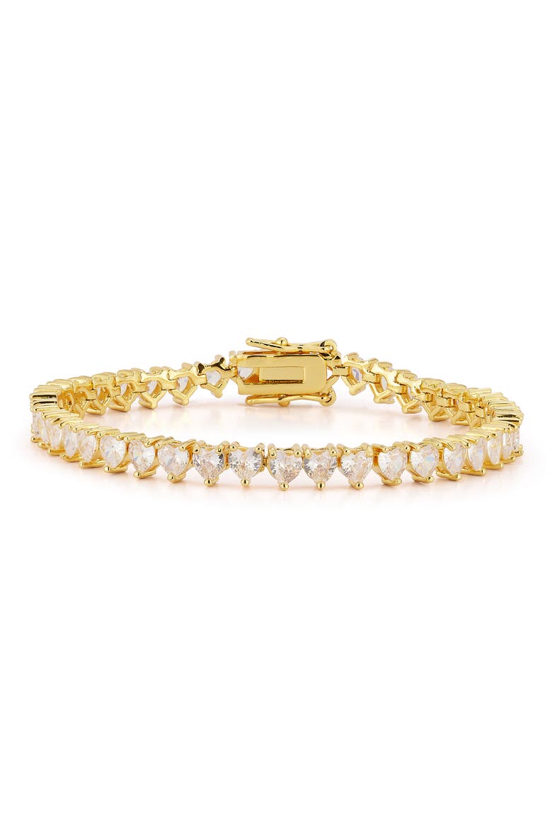 Heart Tennis Bracelet, Main, color, GOLD