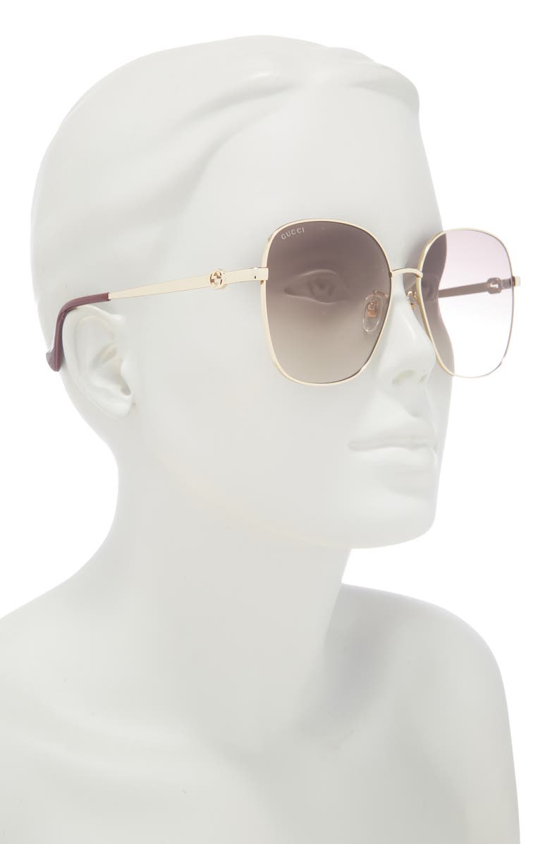 Gucci 61mm Butterfly Sunglasses, Alternate, color,