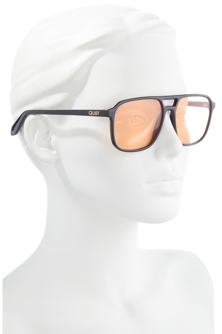 Australia On the Fly 48mm Aviator Sunglasses, Alternate, color, BLACK / ORANGE