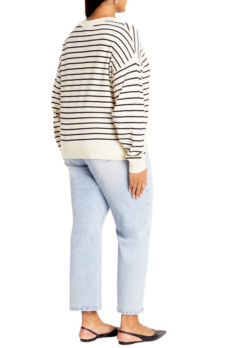 City Chic Lilia Stripe High-Low Sweater, Alternate, color,
