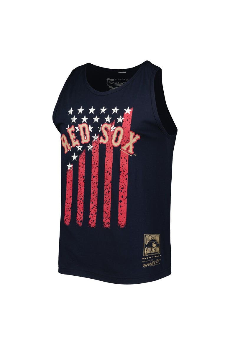 Men's Mitchell & Ness Navy Boston Red Sox Cooperstown Collection Stars and Stripes Tank Top, Alternate, color, Navy