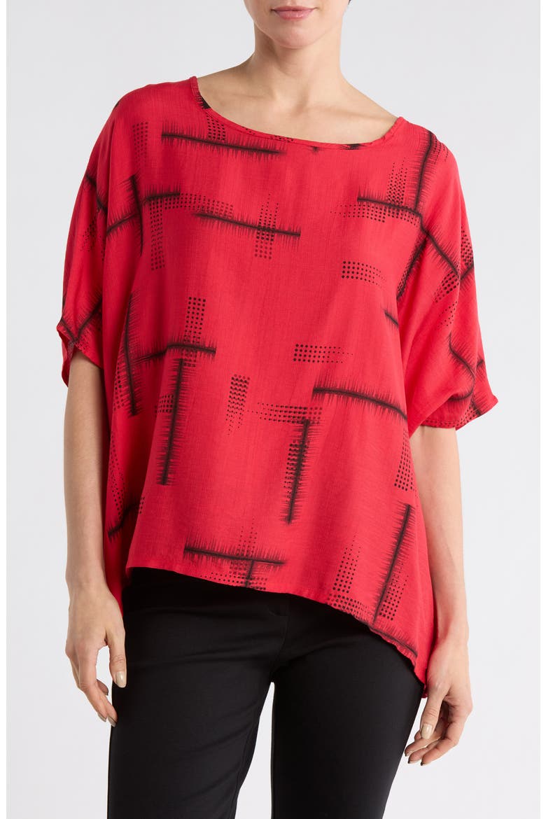 Short Sleeve Boxy Top, Main, color, RED
