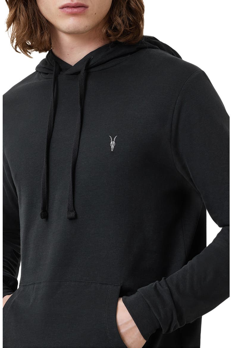 Brace Brushed Cotton Hoodie, Alternate, color, JET BLACK