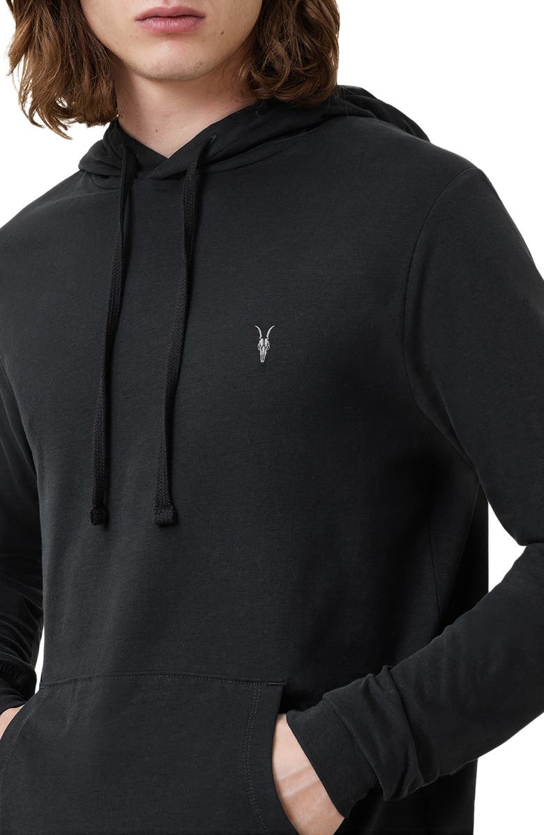 AllSaints Brace Brushed Cotton Hoodie, Alternate, color, Jet Black