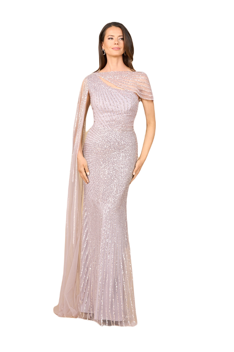 One Shoulder Fitted Gown, Main, color, Purple