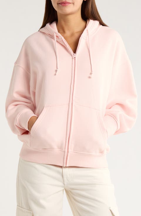 Solid Full Zip Fleece Hoodie