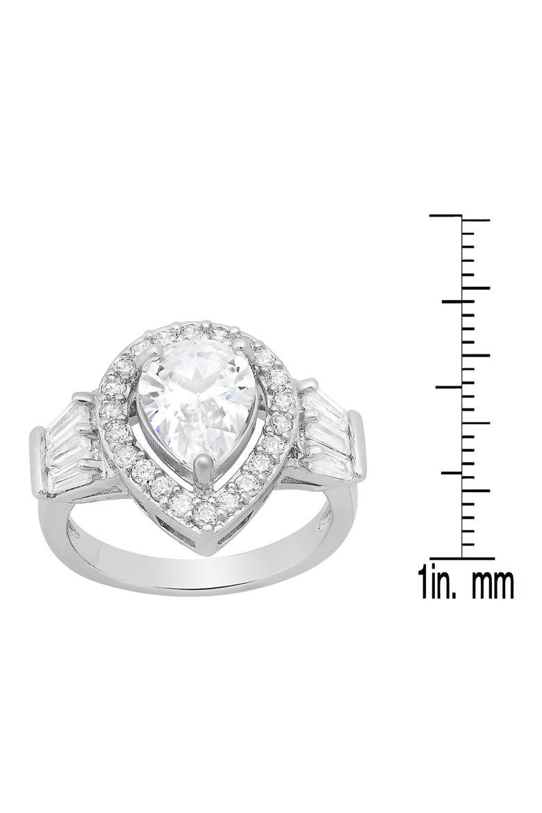 Pear Shape Engagement Ring, Alternate, color, SILVER