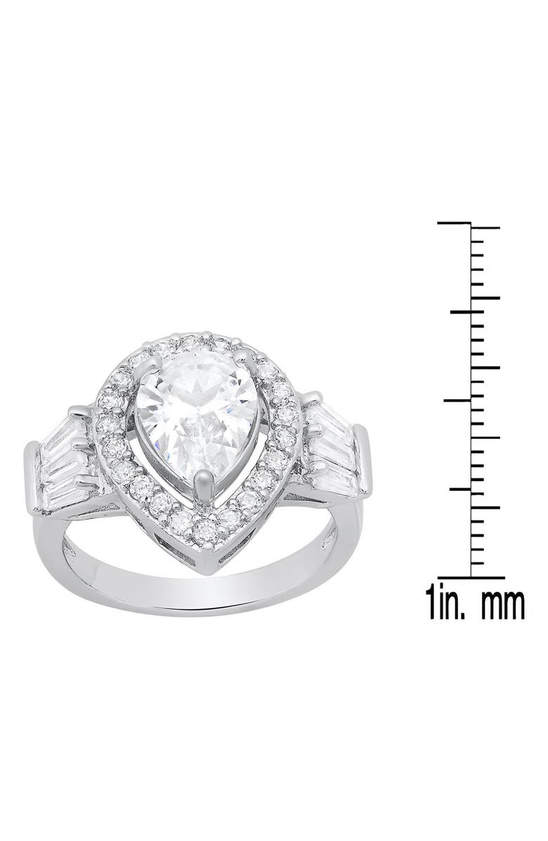 HMY JEWELRY Pear Shape Engagement Ring, Alternate, color, Silver