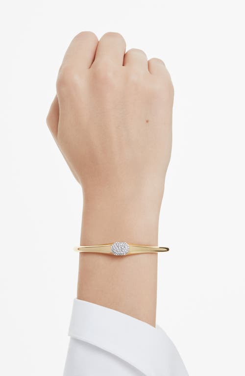 Swarovski Dextera Pave Crystal Cluster Bangle Bracelet In Gold