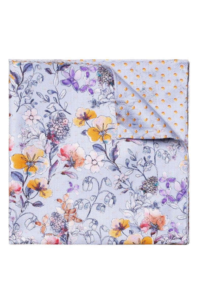 Eton Floral Silk Reversible Pocket Square, Main, color, 