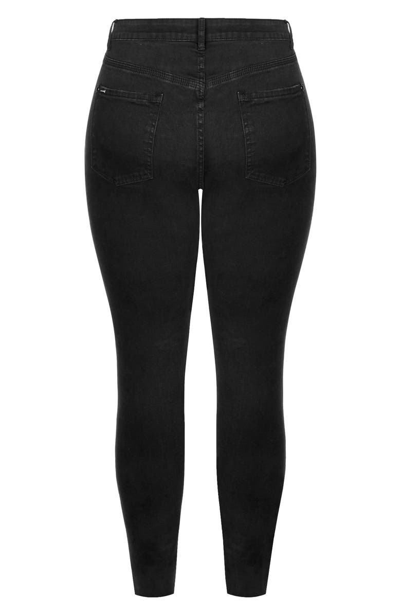 City Chic Rock 'n' Roll Ripped Skinny Jeans, Alternate, color, 