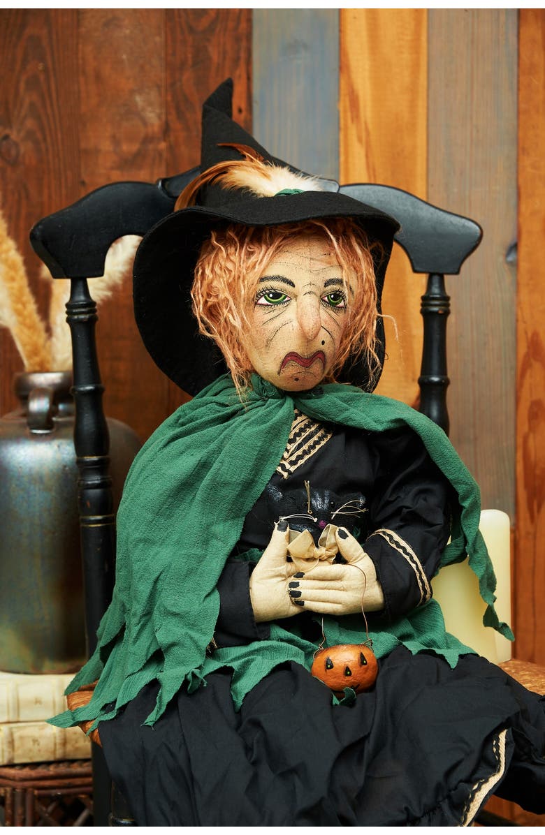 Gallerie II Yolanda Joe Spencer Gathered Traditions Halloween Art Doll Figure, Alternate, color, Green
